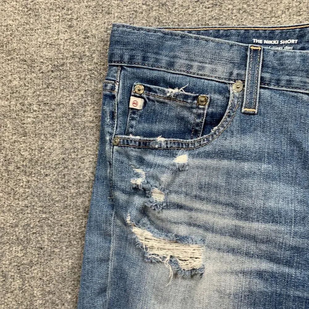 Adriano Goldschmied Shorts Womens 29 Nikki Relaxed Skinny Distressed Raw Hem AG